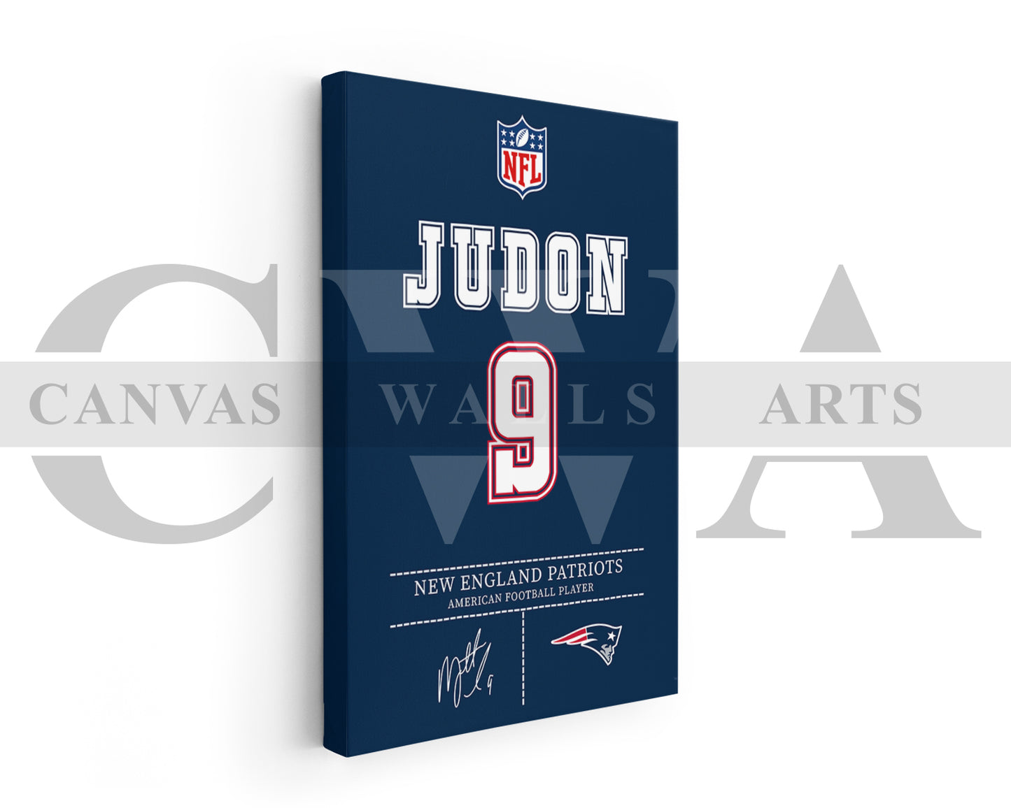 Matthew Judon Jersey Canvas Wall Art NFL Jersey Poster Print Sports Canvas Frame Ready To Hang