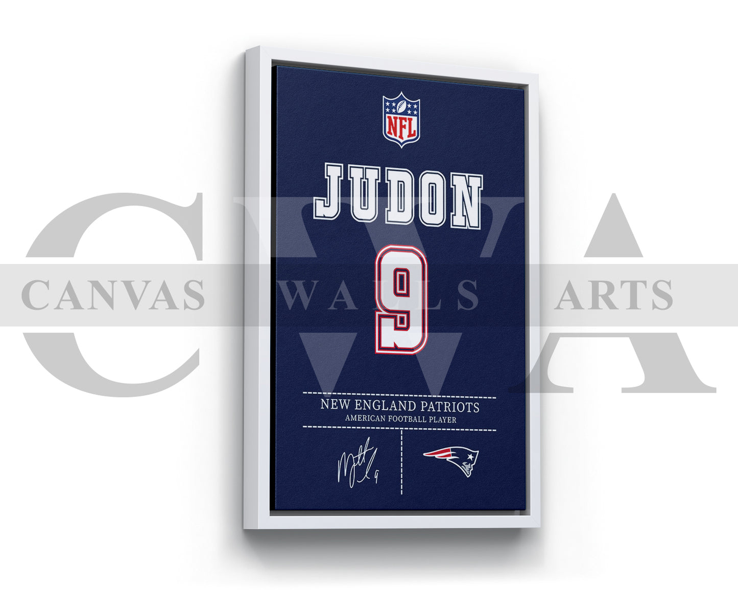 Matthew Judon Jersey Canvas Wall Art NFL Jersey Poster Print Sports Canvas Frame Ready To Hang