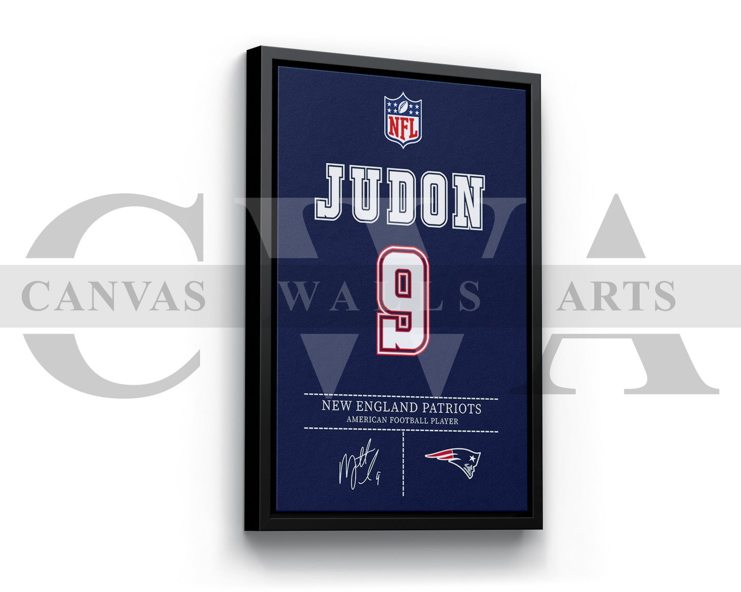 Matthew Judon Jersey Canvas Wall Art NFL Jersey Poster Print Sports Canvas Frame Ready To Hang
