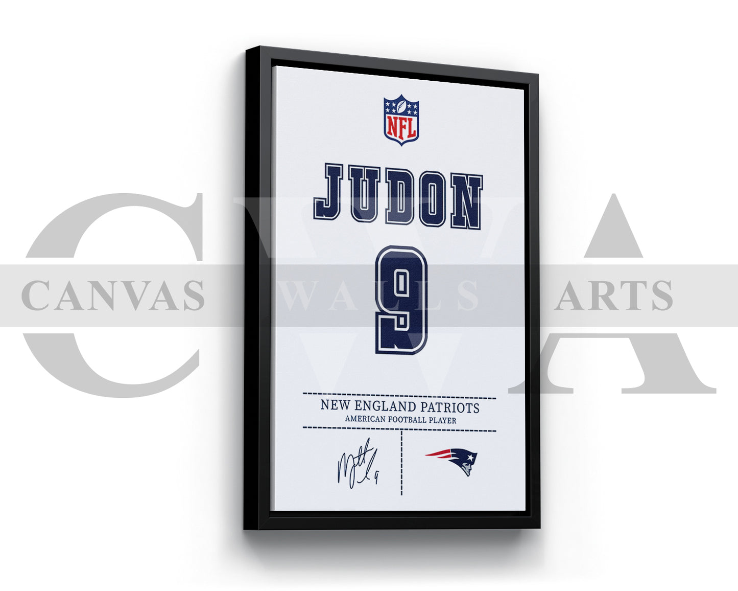 Matthew Judon Jersey Canvas Wall Art NFL Jersey Poster Print American Football Jersey Canvas Print