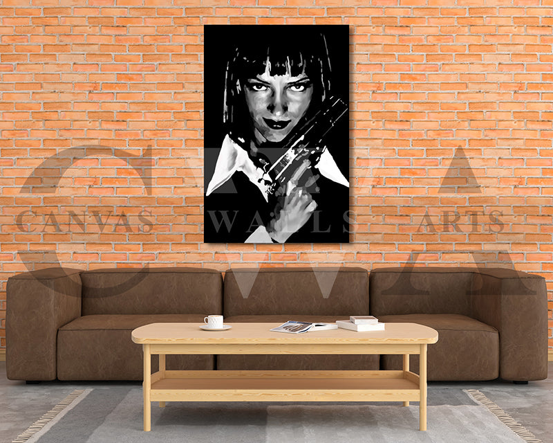Mia Wallace Canvas Wall Art Abstract Movie Poster