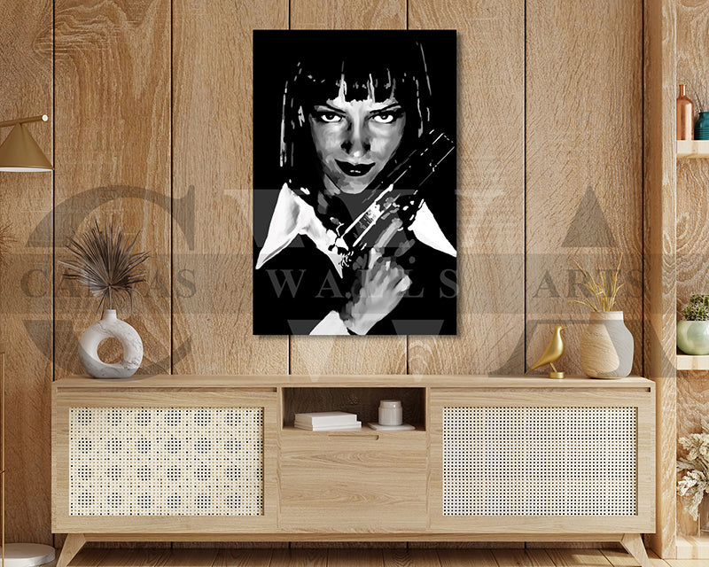 Mia Wallace Canvas Wall Art Abstract Movie Poster