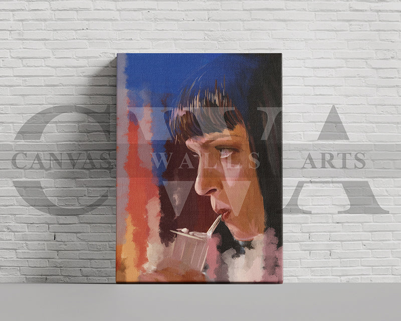 Mia Wallace Canvas Wall Art Abstract Oil Painting Movie Poster