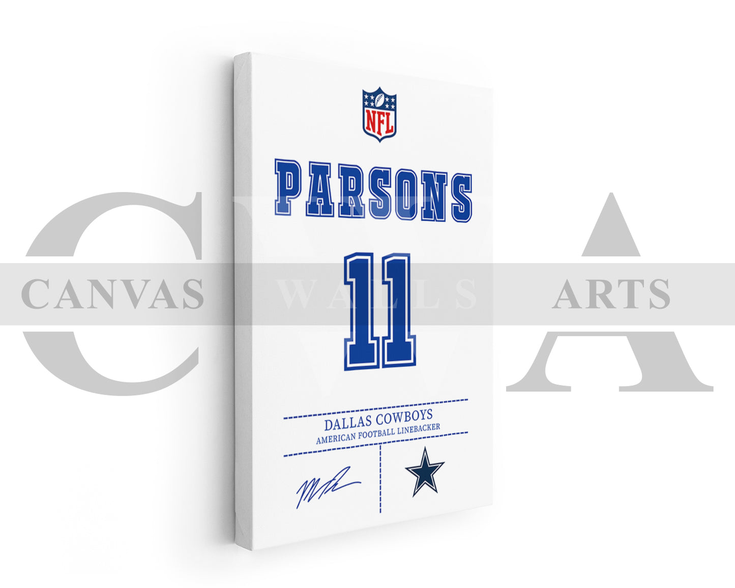 Micah Parsons Jersey Canvas Wall Art NFL Jersey Poster Print American Football Canvas Print
