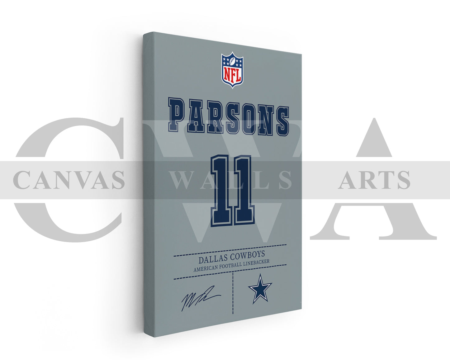 Micah Parsons Jersey Canvas Wall Art NFL Jersey Poster Print Sports Canvas Frame Ready To Hang