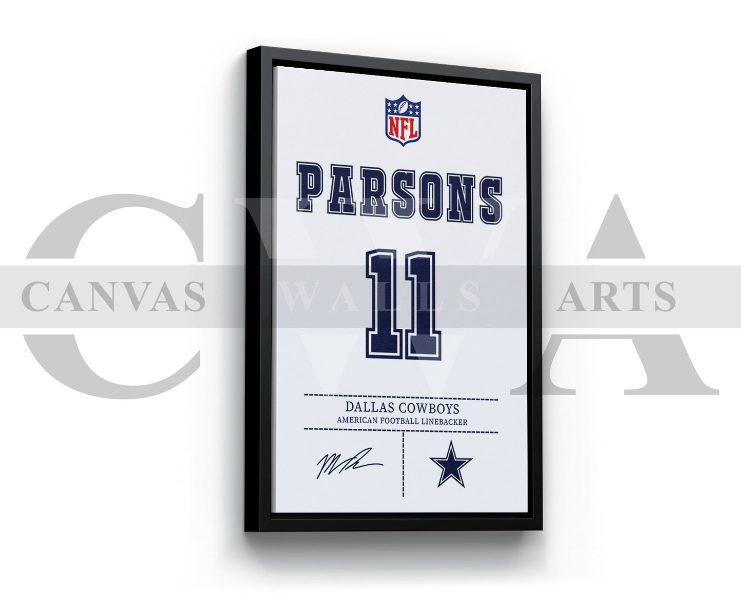 Micah Parsons Jersey Canvas Wall Art NFL Jersey Poster Print American Football Jersey Canvas Print