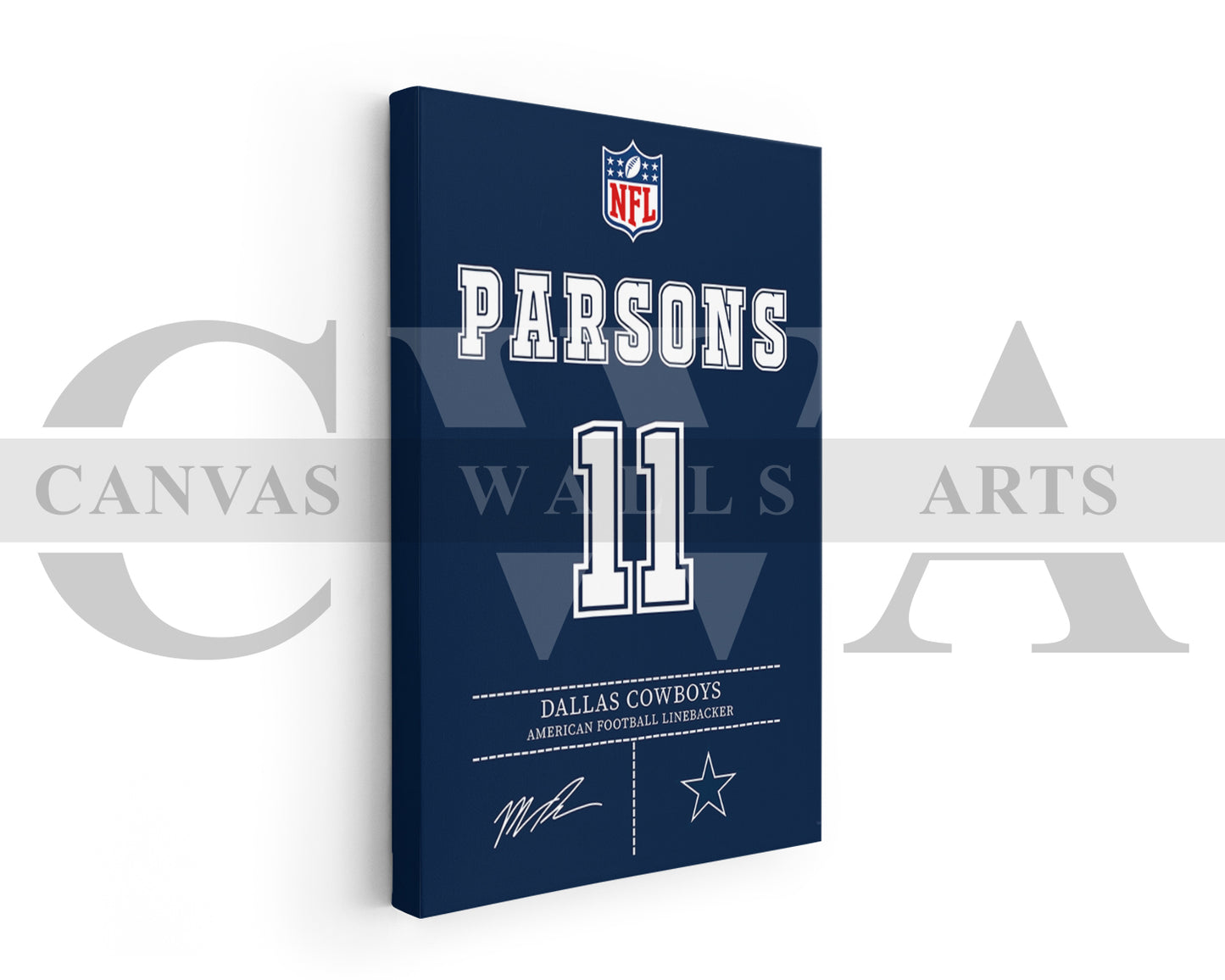 Micah Parsons Jersey Canvas Wall Art NFL Jersey Poster Print Sports Canvas Print