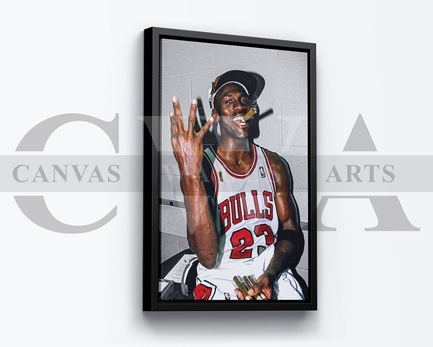 Michael Jordan Cigar Canvas Wall Art