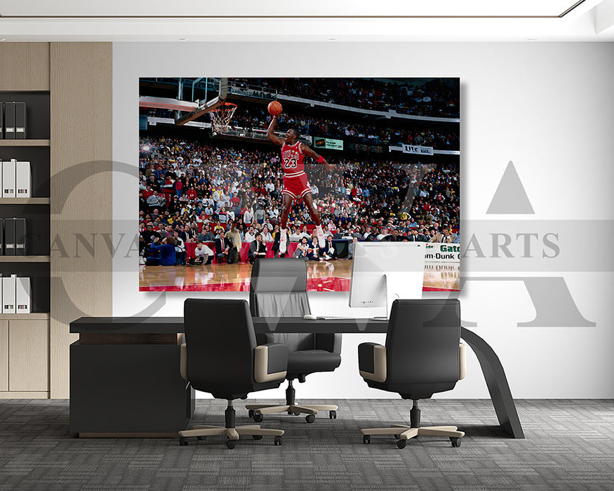 Michael Jordan Dunk Canvas Art Basketball Canvas Wall Art