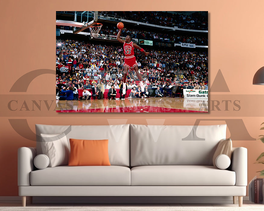 Michael Jordan Dunk Canvas Art Basketball Canvas Wall Art