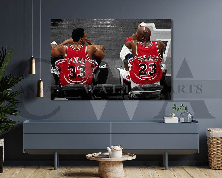 Michael Jordan & Scottie Pippen Canvas Wall Art