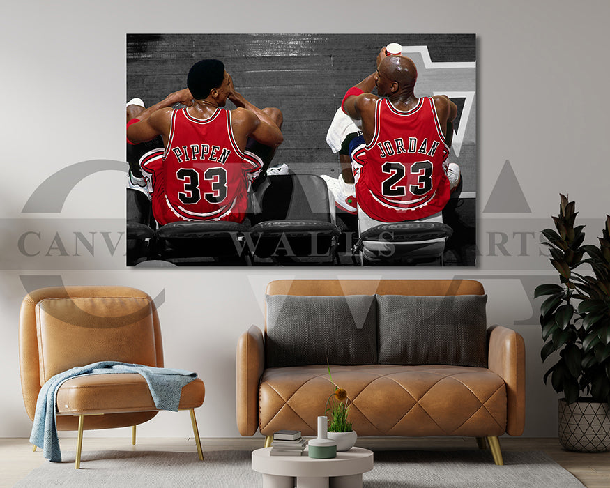 Michael Jordan & Scottie Pippen Canvas Wall Art