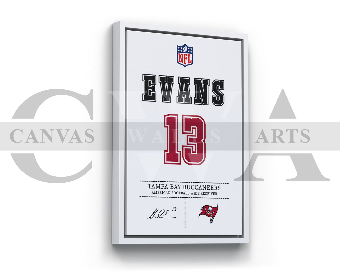 Mike Evans Jersey Canvas Wall Art NFL Jersey Poster Print Sports Canvas Print