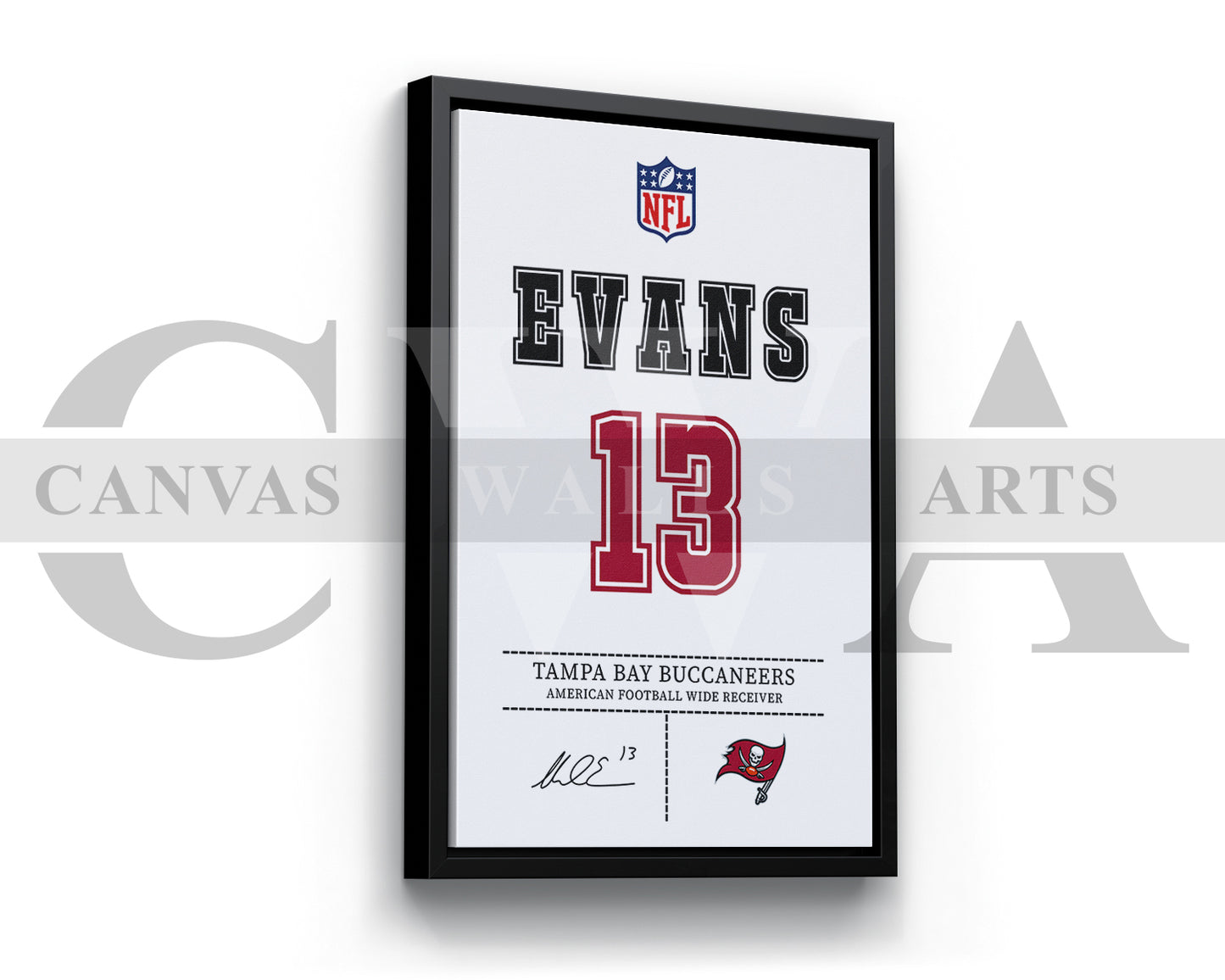 Mike Evans Jersey Canvas Wall Art NFL Jersey Poster Print Sports Canvas Print