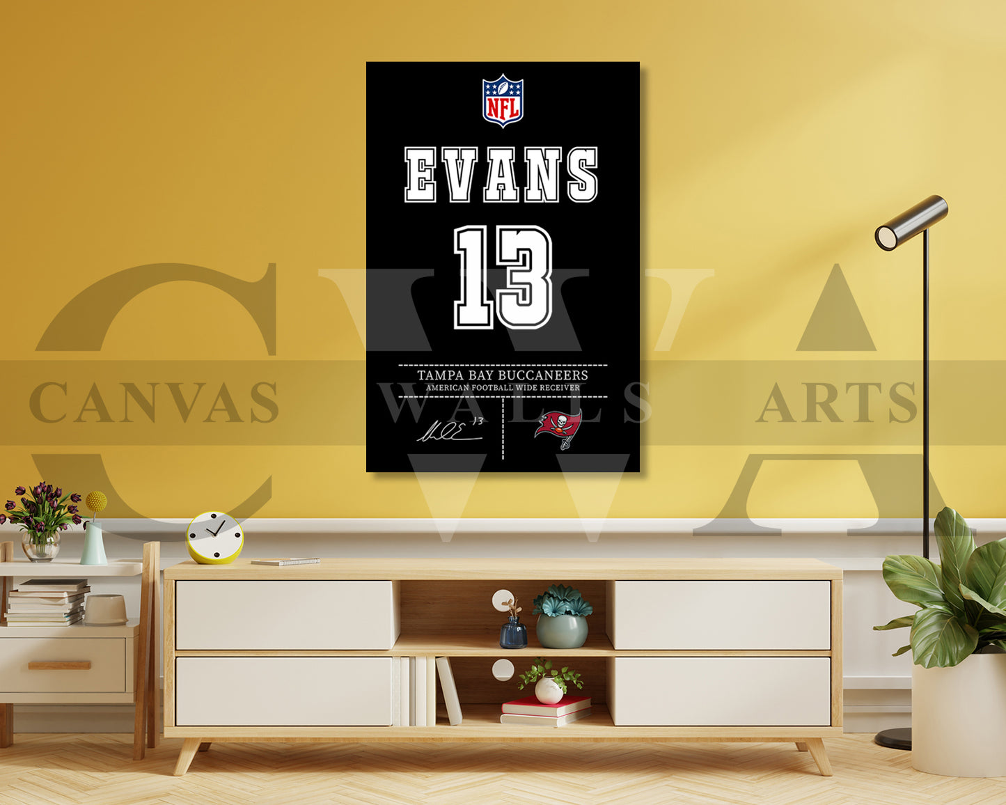 Mike Evans Jersey Canvas Wall Art NFL Jersey Poster Print American Sports Canvas Print