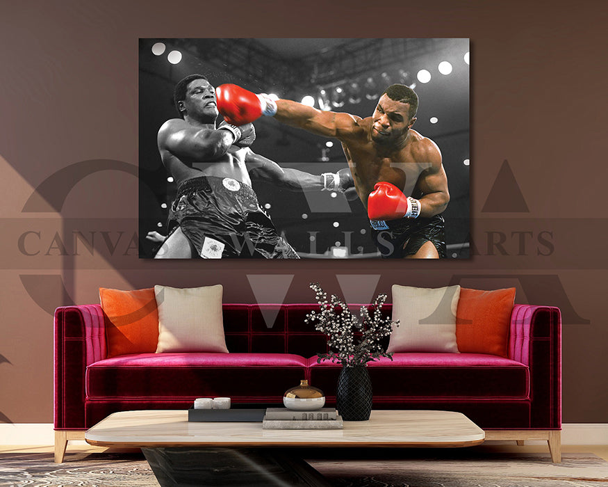 Mike Tyson Black & White Canvas Wall Art