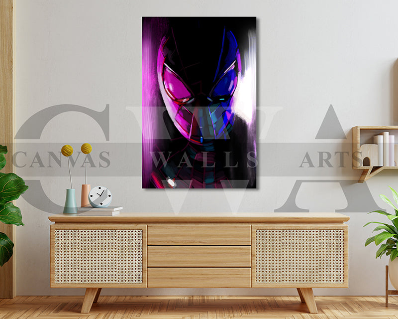 Miles Morales Canvas Wall Art Abstract Movie Poster