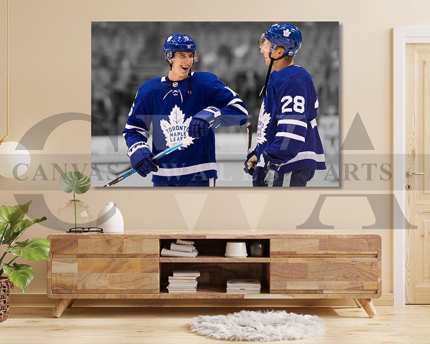 Mitch Marner Black & White Canvas Art Ice hockey Canvas Wall Art