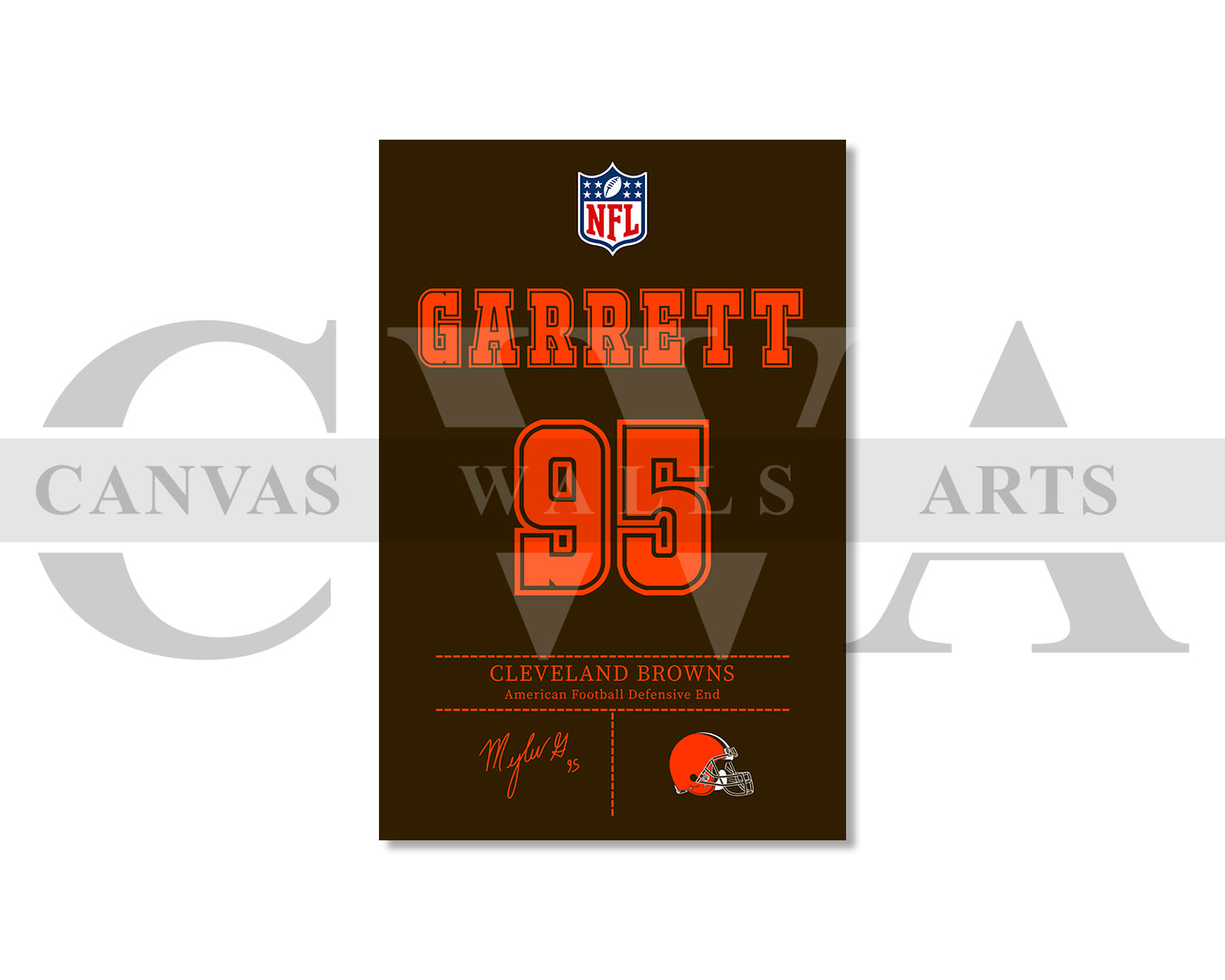 Myles Garrett Jersey Canvas Wall Art NFL Jersey Poster Print American Football Jersey Sports Canvas Print