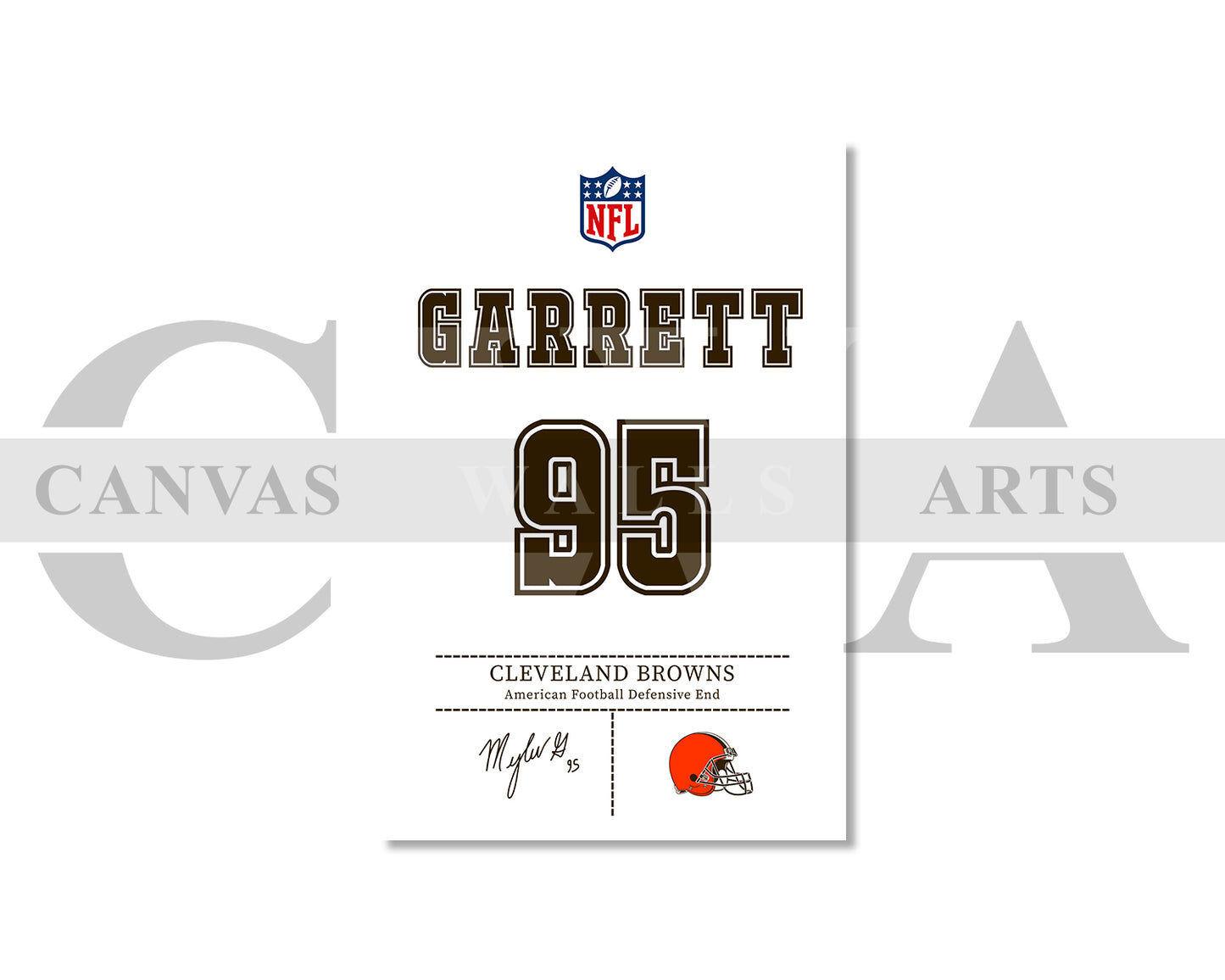 Myles Garrett Jersey Canvas Wall Art NFL Jersey Poster Print Canvas Frame Ready To Hang