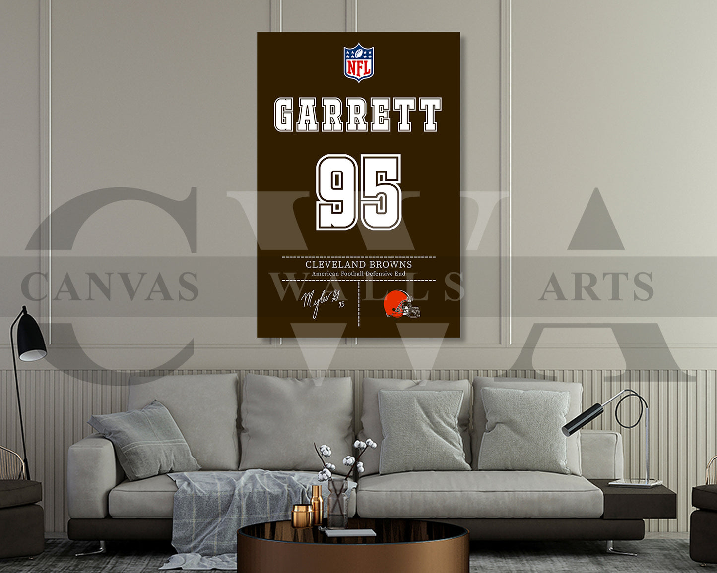 Myles Garrett Jersey Canvas Wall Art NFL Jersey Poster Print American Football Sports Canvas Print