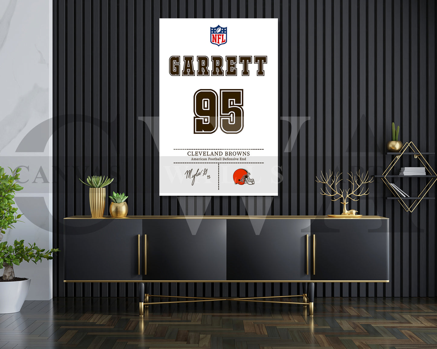 Myles Garrett Jersey Canvas Wall Art NFL Jersey Poster Print Canvas Frame Ready To Hang
