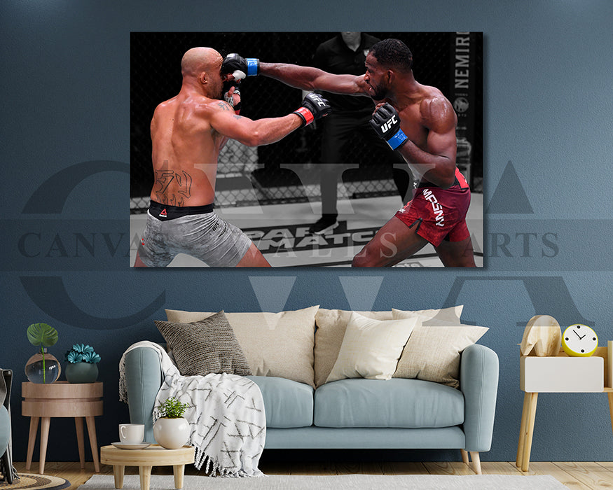 Neil Magny Black & White Canvas Art MMA Canvas Wall Art