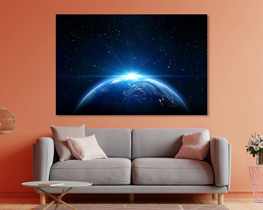 Night Earth Canvas Wall Art
