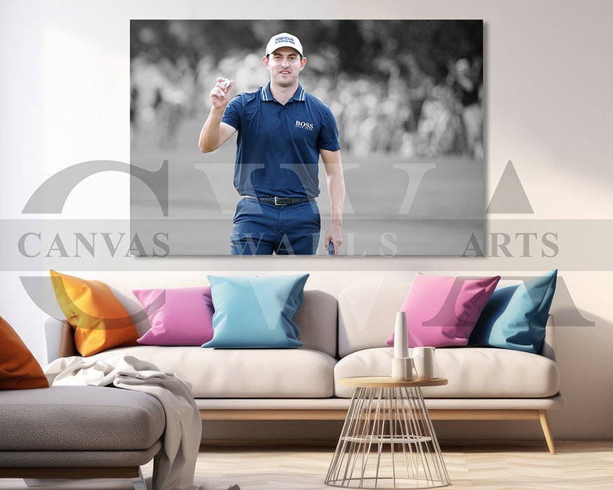 Patrick Cantlay Black & White Canvas Art Golf Canvas Wall Art
