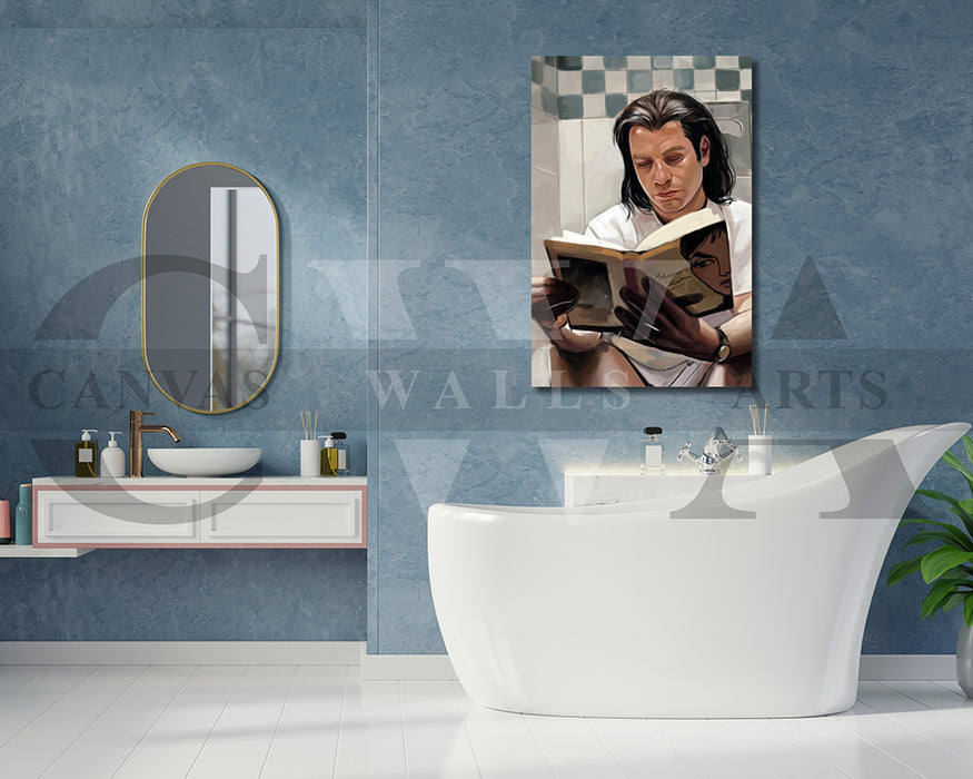 Pulp Fiction Toilet Canvas Wall Art