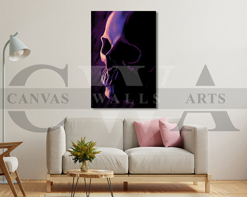 Purple Skull Canvas Wall Art Abstract Poster