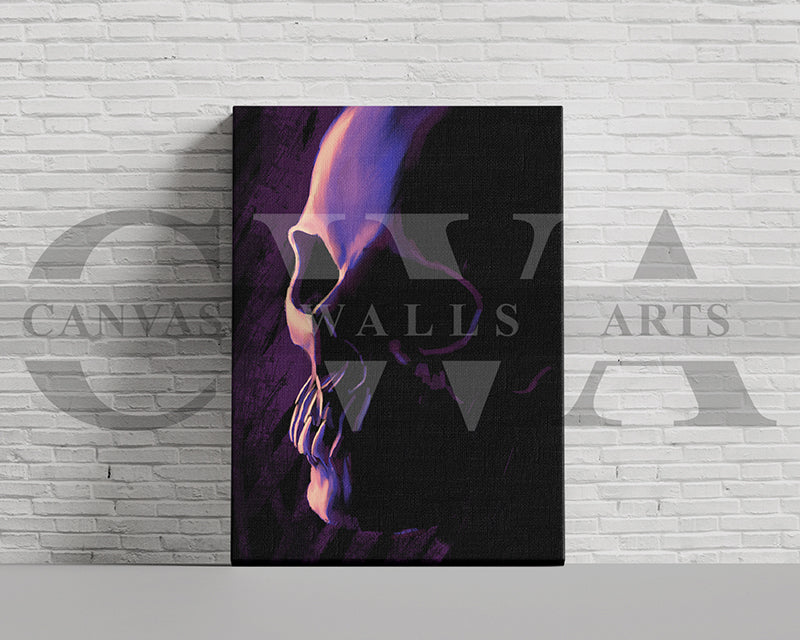 Purple Skull Canvas Wall Art Abstract Poster