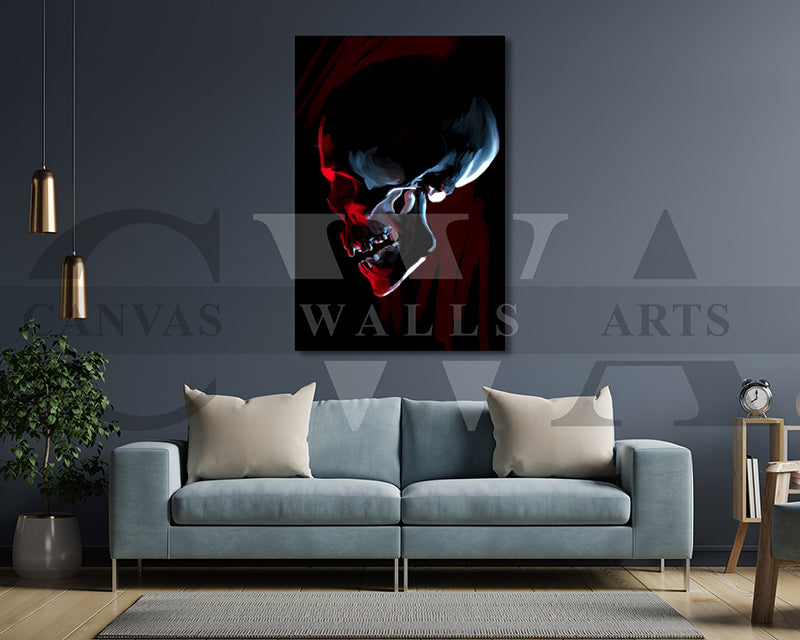 Red Skull Canvas Wall Art Abstract Poster