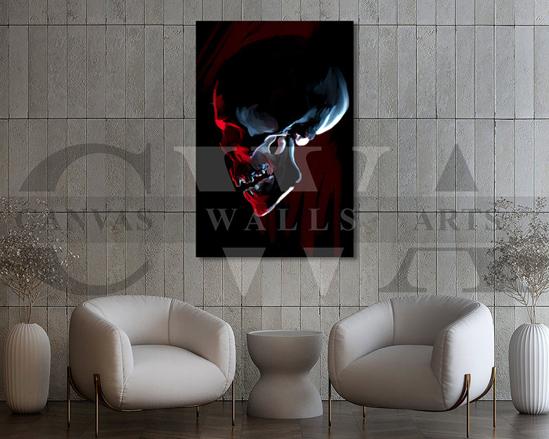 Red Skull Canvas Wall Art Abstract Poster