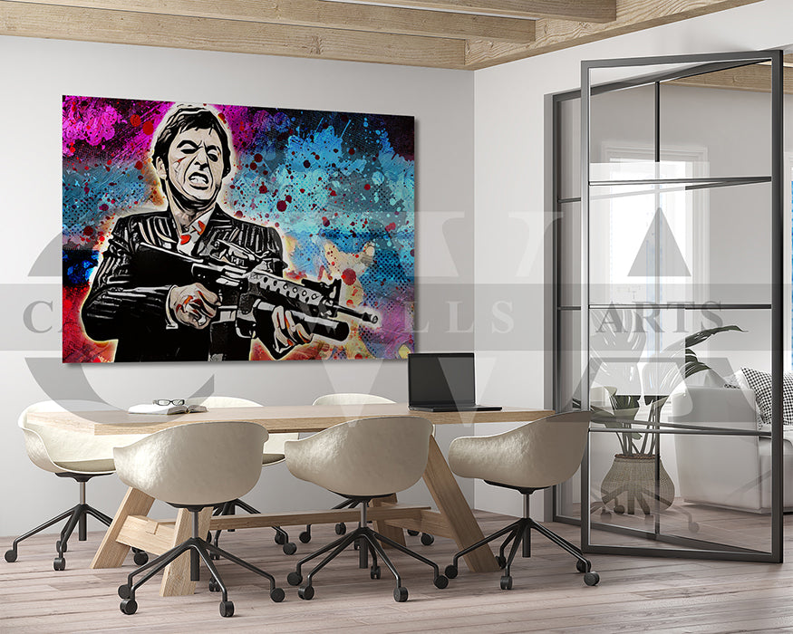 Scarface Canvas Wall Art Abstract Movie Poster