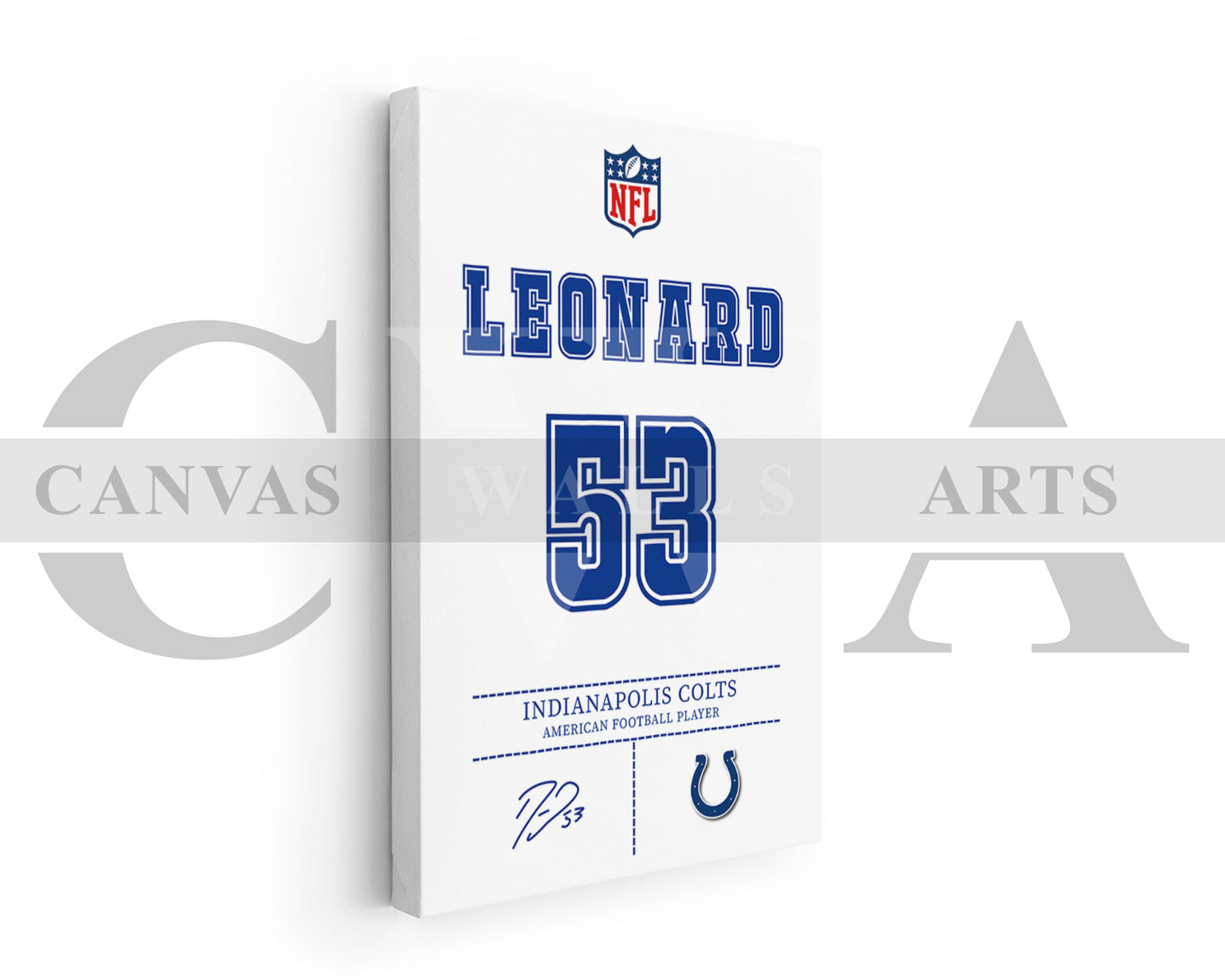 Shaquille Leonard Jersey Canvas Wall Art NFL Jersey Poster Print American Football Jersey Canvas Print
