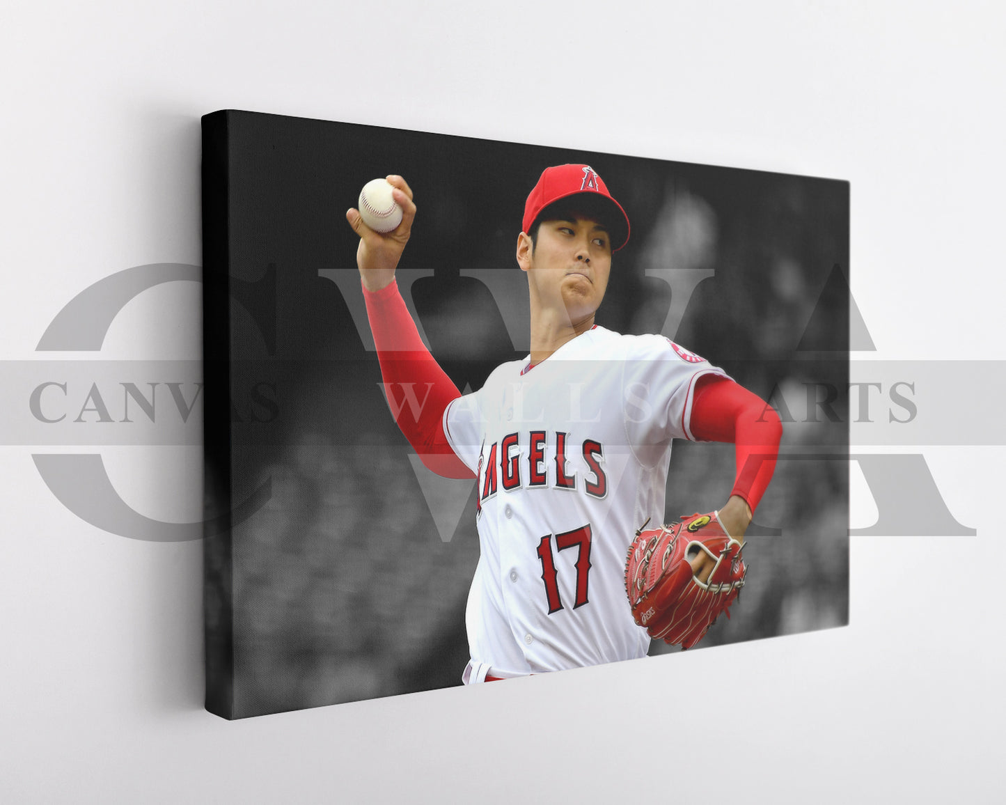 Shohei Ohtani Black & White Canvas Art Baseball Canvas Wall Art