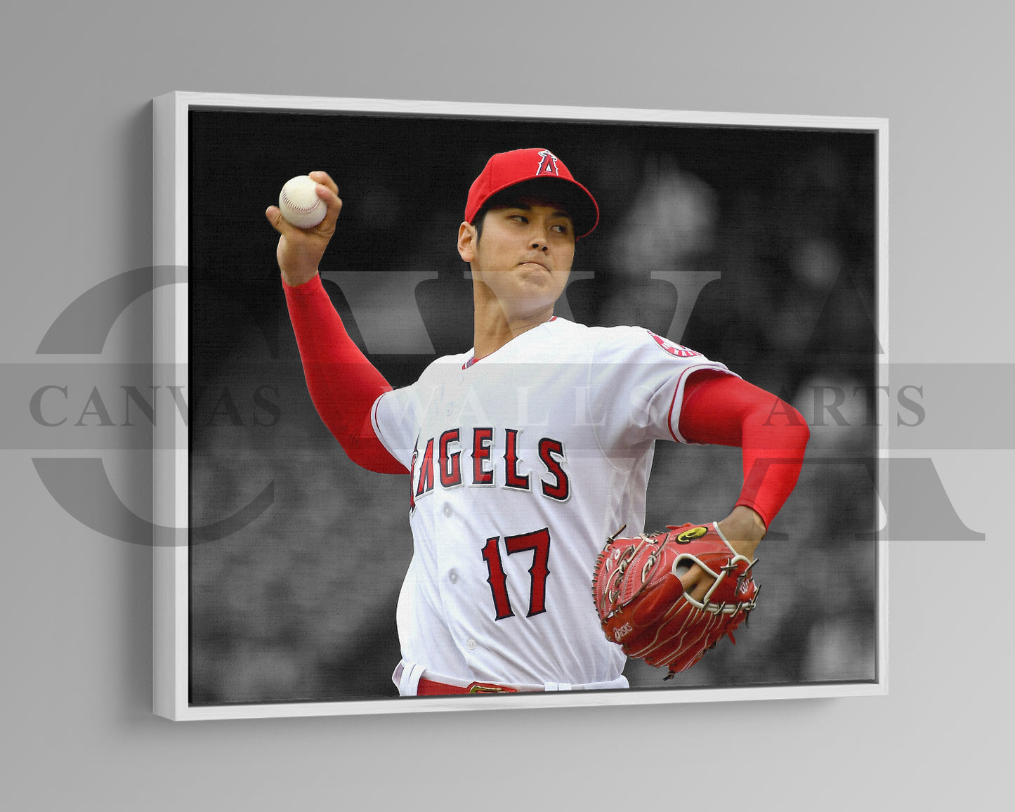Shohei Ohtani Black & White Canvas Art Baseball Canvas Wall Art
