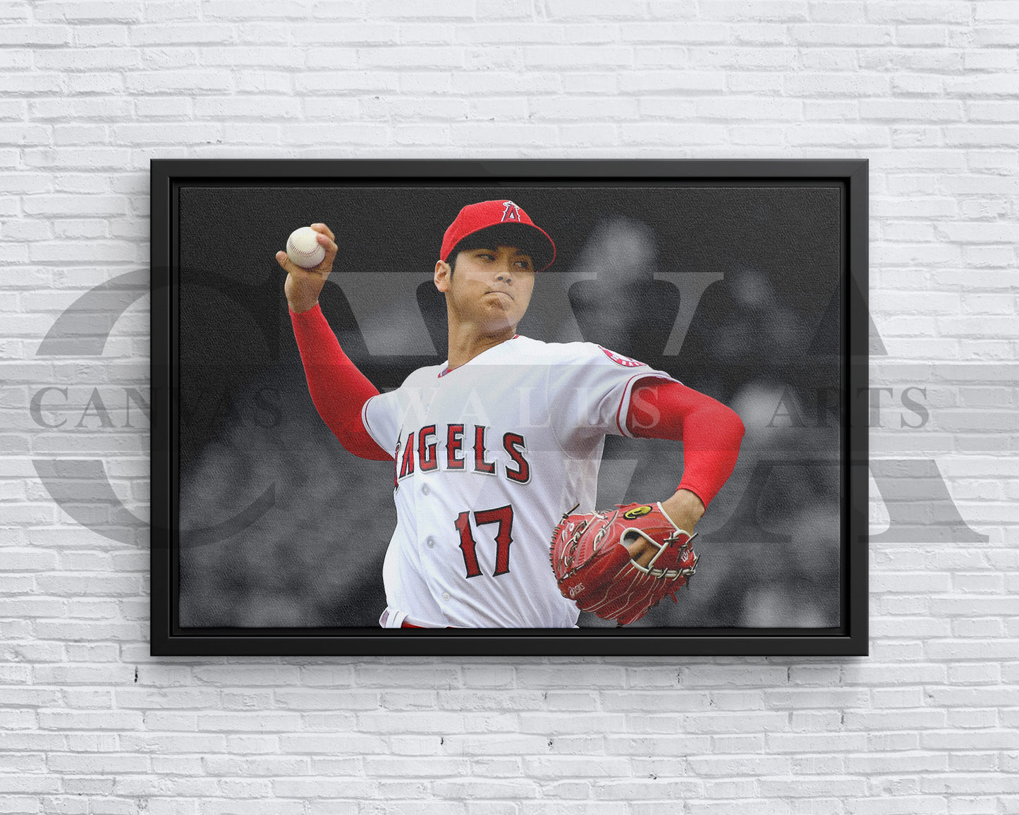 Shohei Ohtani Black & White Canvas Art Baseball Canvas Wall Art