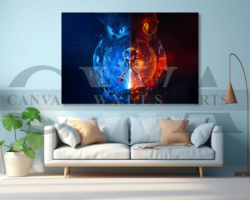 Sonic The Hedgehog 3 A Shadow in the Void Canvas Wall Art
