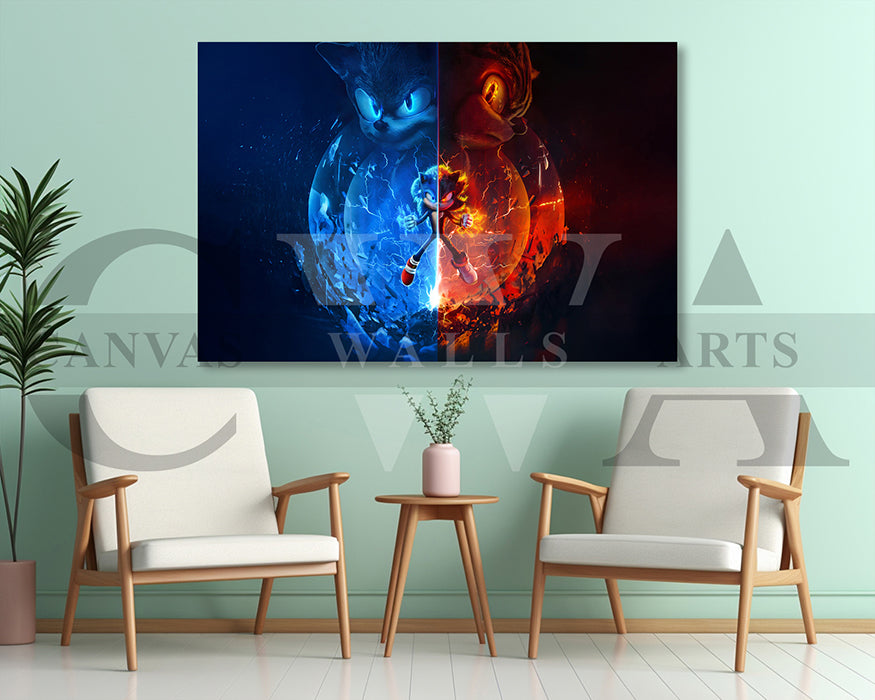 Sonic The Hedgehog 3 A Shadow in the Void Canvas Wall Art