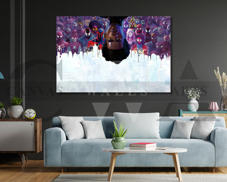 Spider-Man Across The Spider-verse Poster Canvas Wall Art