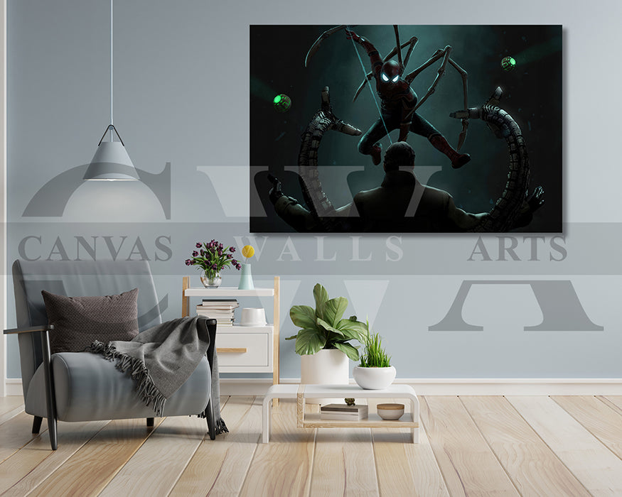 Spider-Man No Way Home Vs Dr Octopus Canvas Wall Art