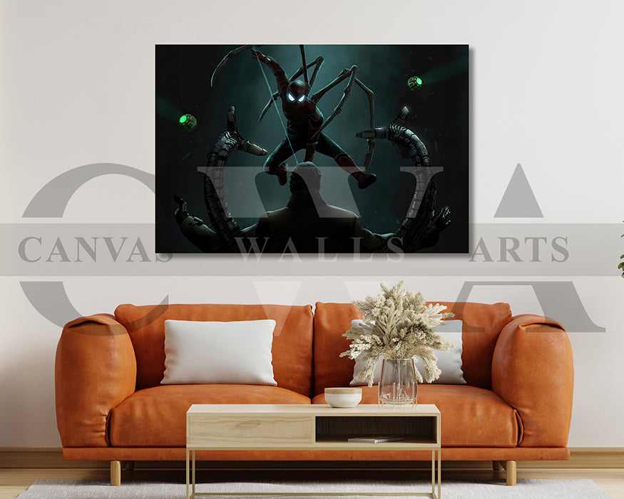Spider-Man No Way Home Vs Dr Octopus Canvas Wall Art