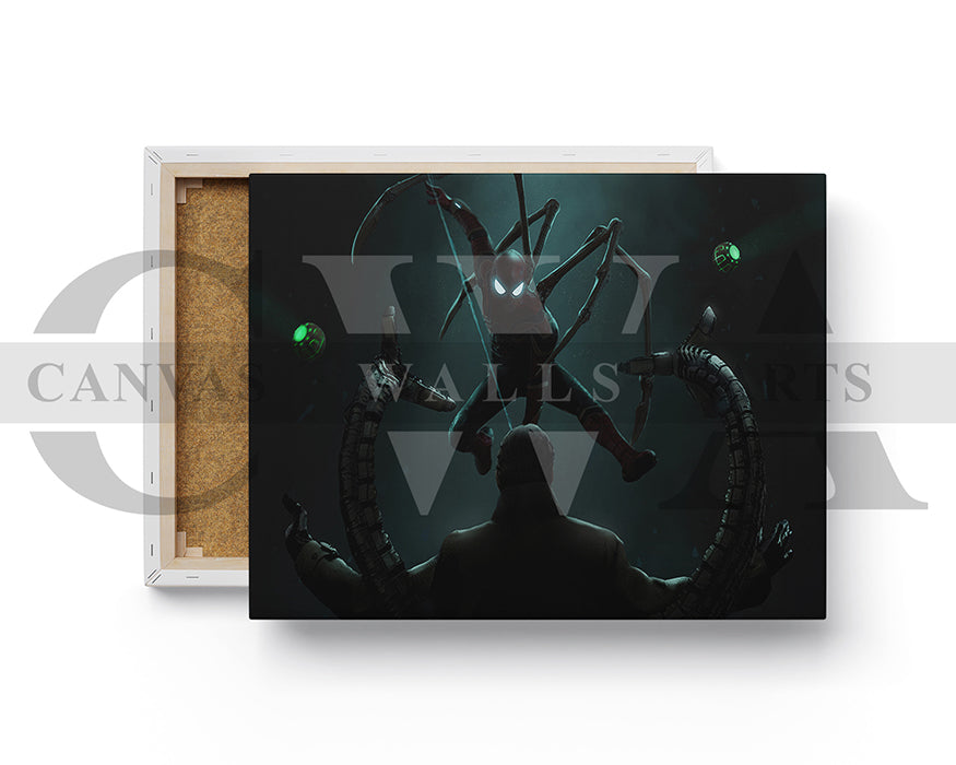 Spider-Man No Way Home Vs Dr Octopus Canvas Wall Art