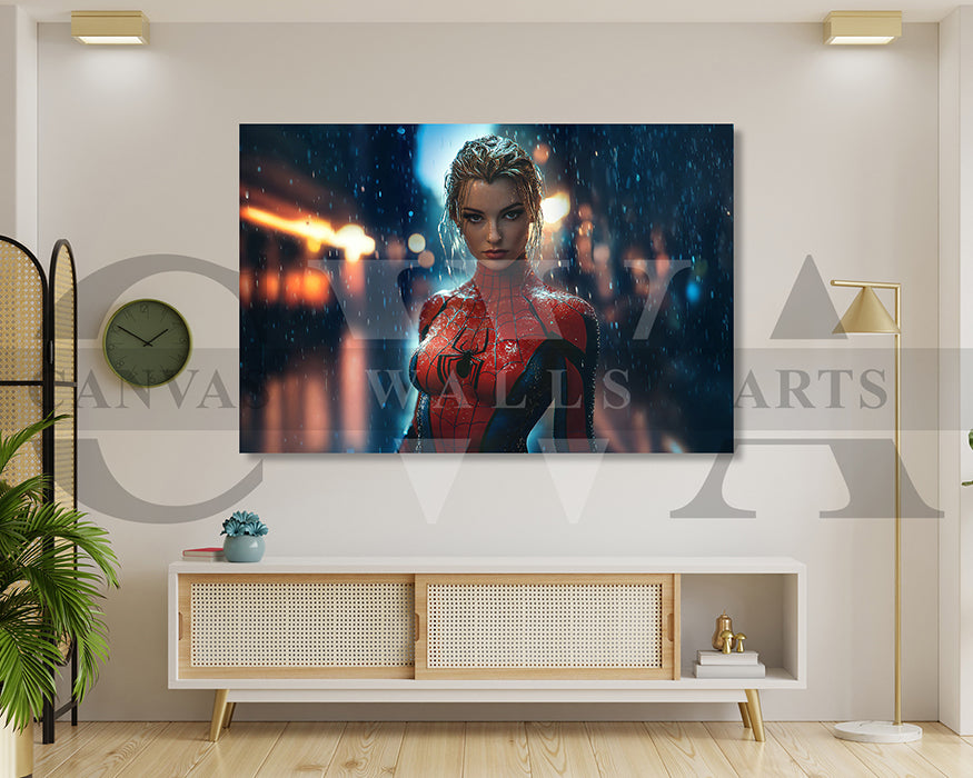Spider Woman Crusader Canvas Wall Art