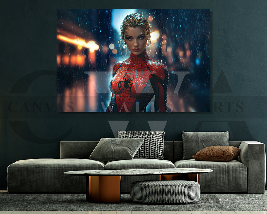 Spider Woman Crusader Canvas Wall Art