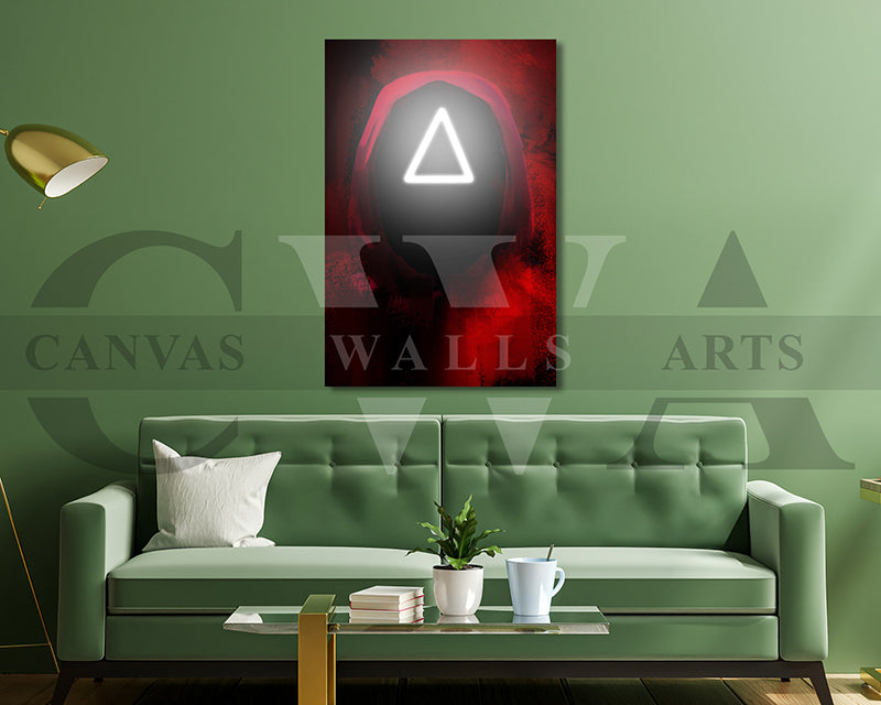 Squid Game Triangle Canvas Wall Art Movie Poster