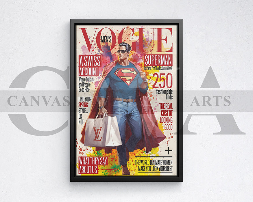 Superman Louis Vuitton Canvas Wall Art
