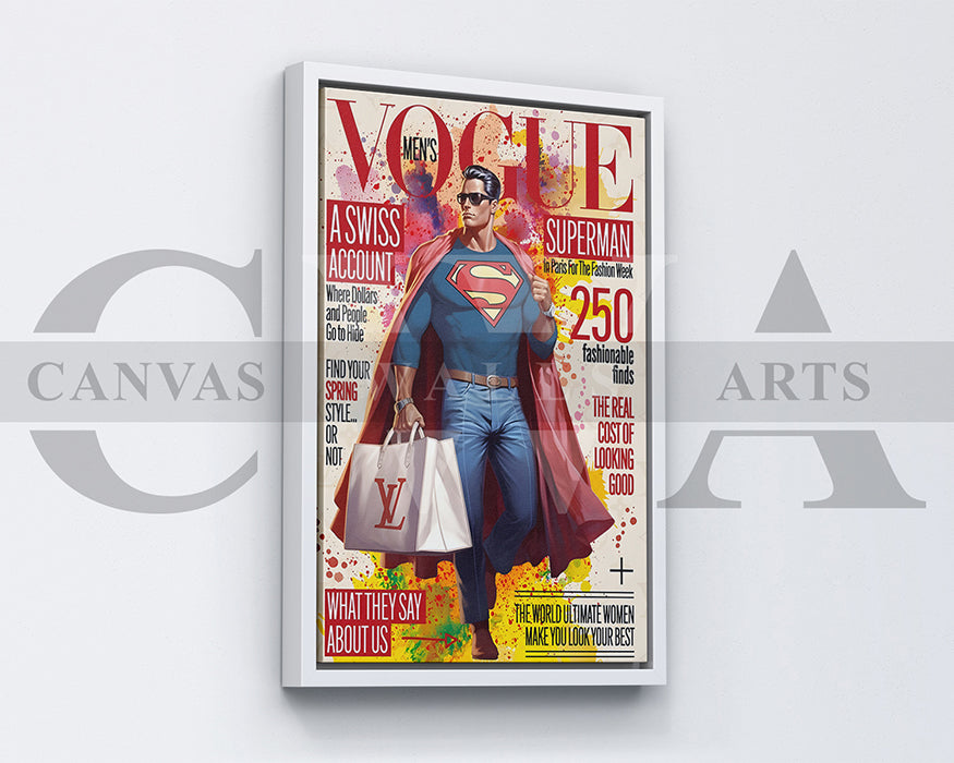 Superman Louis Vuitton Canvas Wall Art